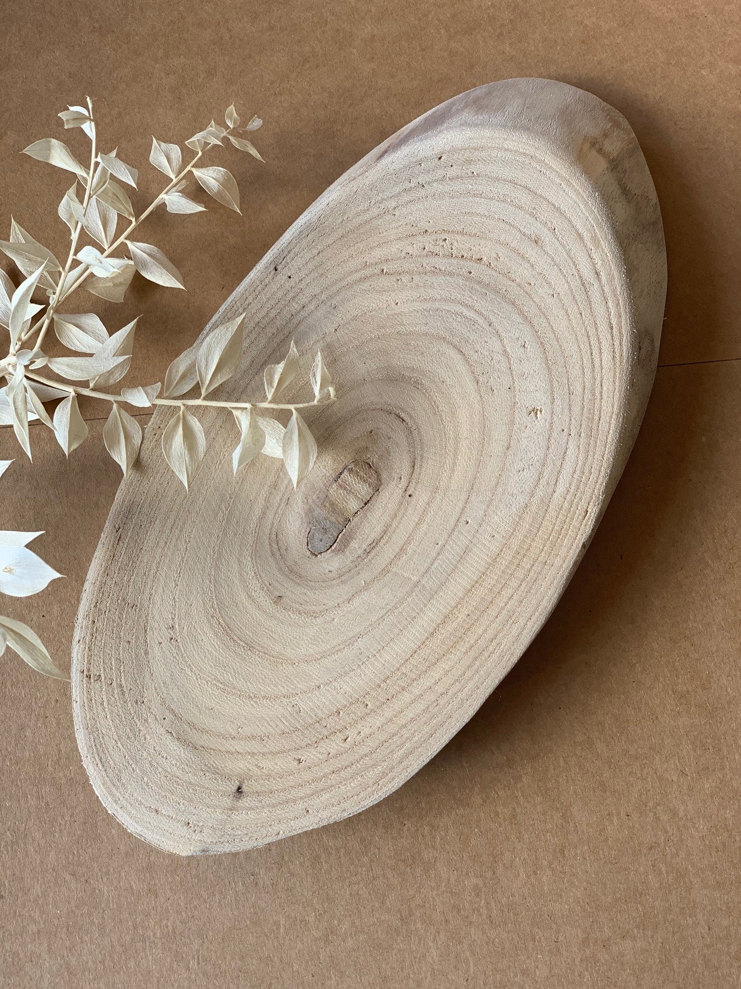 Large Natural Wood Plate